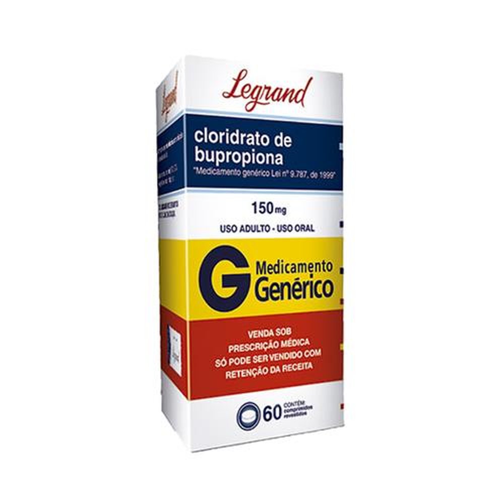 Cloridrato de Bupropiona 150mg, Caixa Com 60 Comprimidos Revestidos