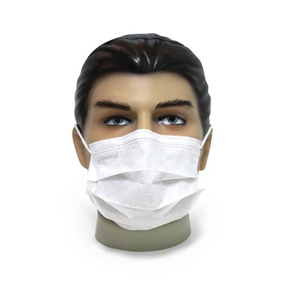 Mascara Descartavel Tnt Tripla com Clip Nasal - Caixa Com 50 Unidades