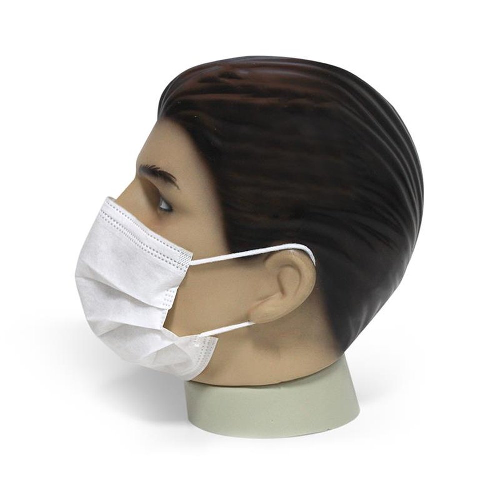 Mascara Descartavel Tnt Tripla com Clip Nasal - Caixa Com 50 Unidades