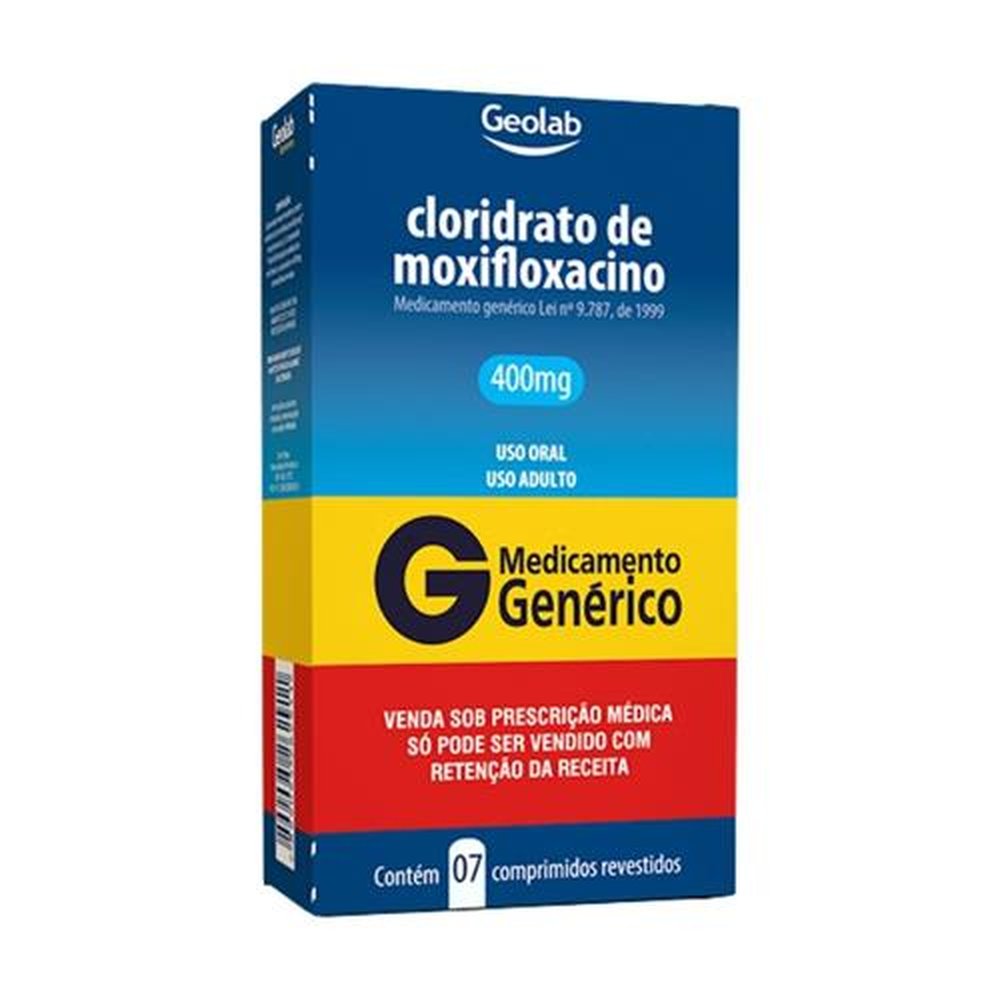 Cloridrato De Moxifloxacino 400mg Com 7 Comprimidos Revertidos