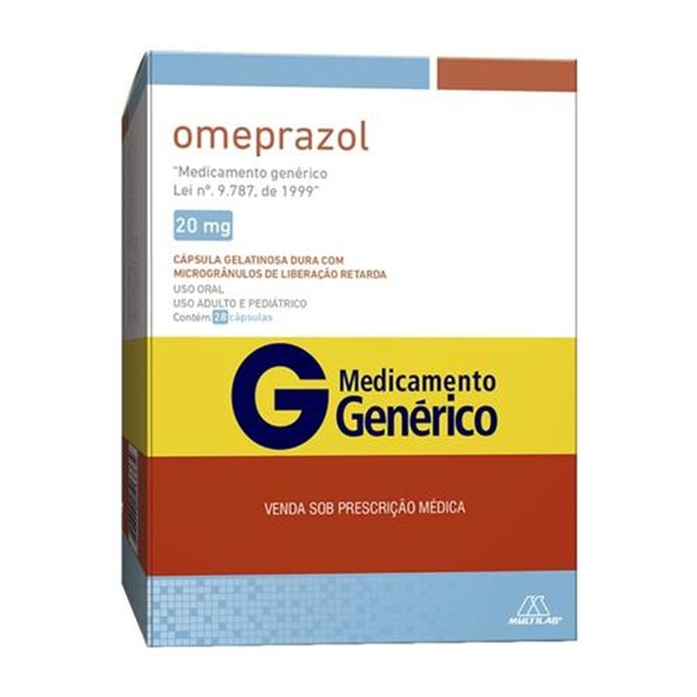 Omeprazol 20mg, Caixa Com 28 Cápsulas Duras de Liberação Retardada