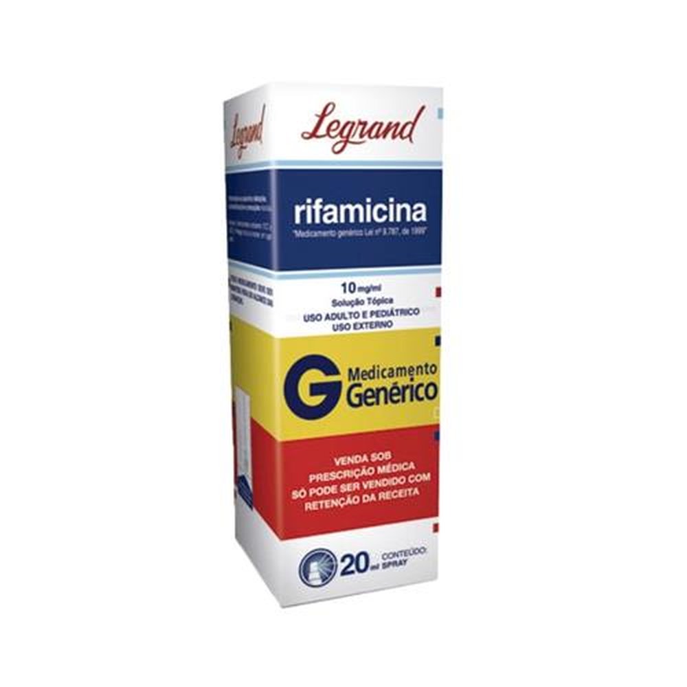 Rifamicina SV Sódica 10mg/mL, Caixa Com 1 Frasco Spray Com 20mL de Solução de Uso Dermatológico