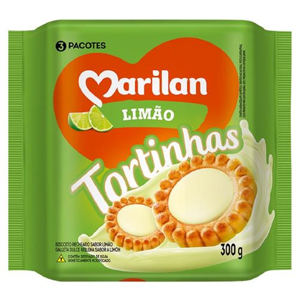 Biscoito Marilan Tortinha Limão 300g (caixa com 20 unidades)