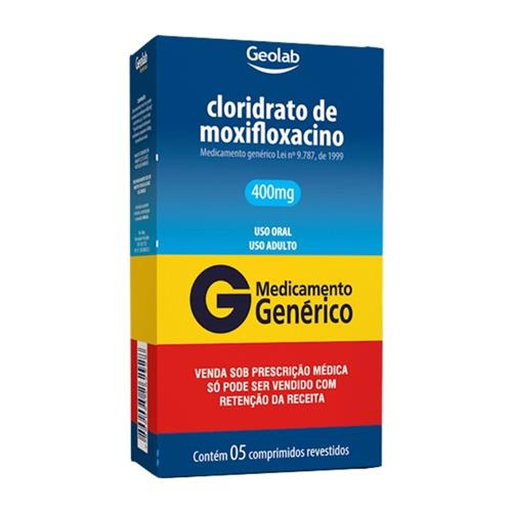 Cloridrato De Moxifloxacino 400mg Com 5 Comprimidos Revestidos