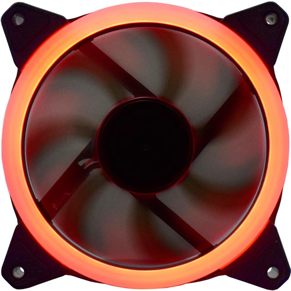 Cooler Para Gabinete K-mex 120 X 120 X 25 Af-q1225 Led Vermelho