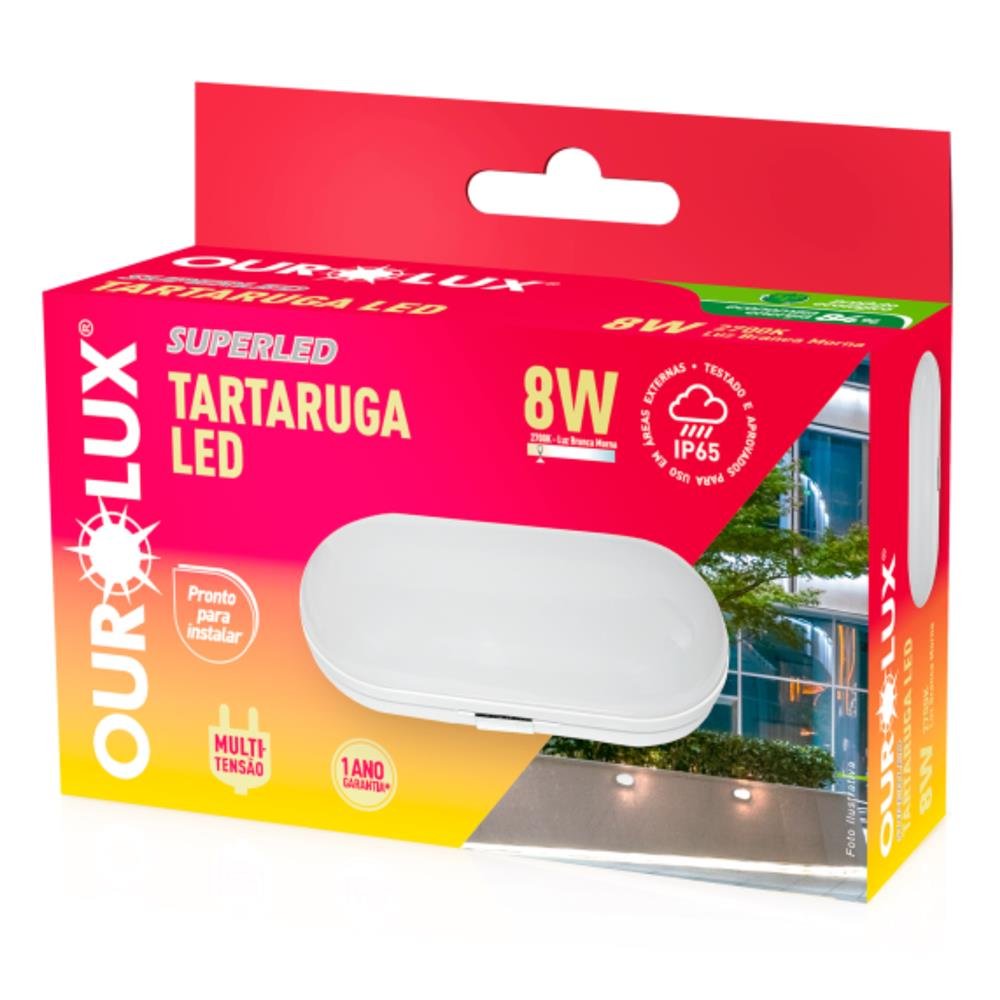 Luminaria Tartaruga Led 8w Bivolt 2700k Oval