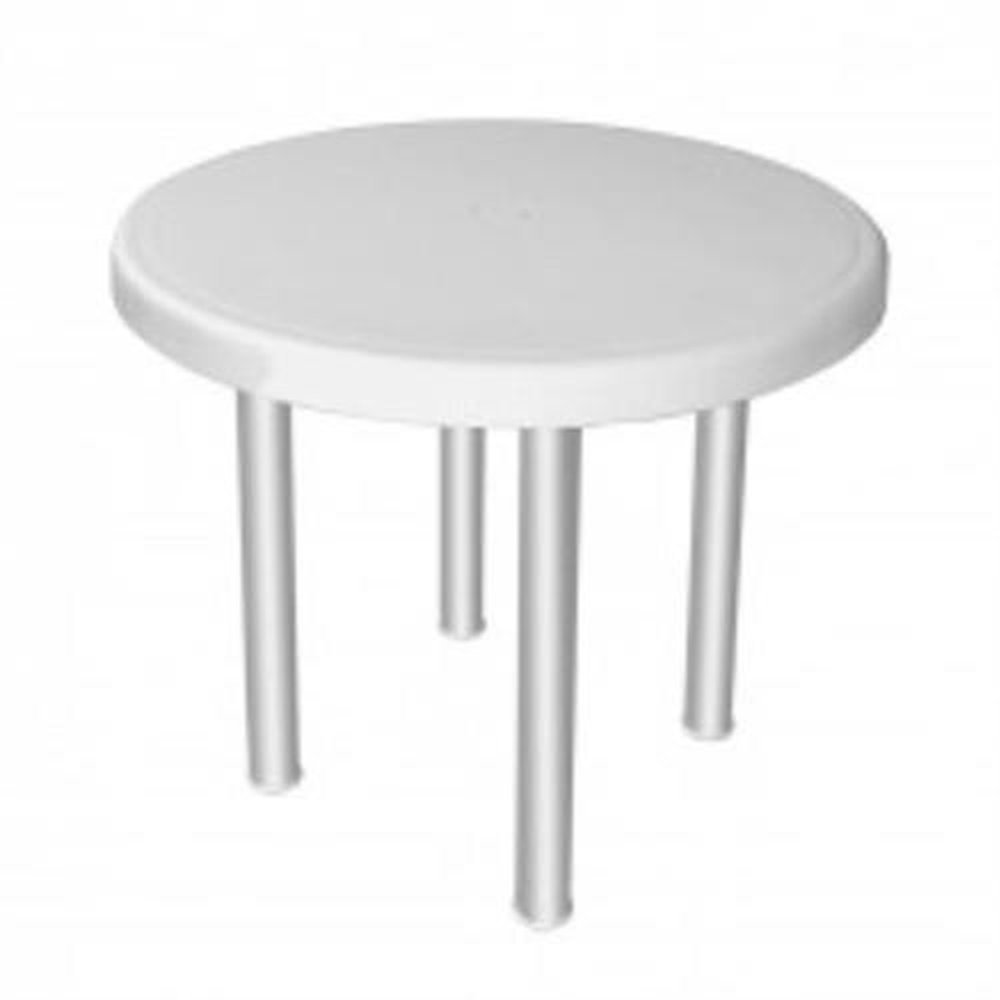 Mesa Redonda Branca 4 Lugares Com Pés Em Alumínio