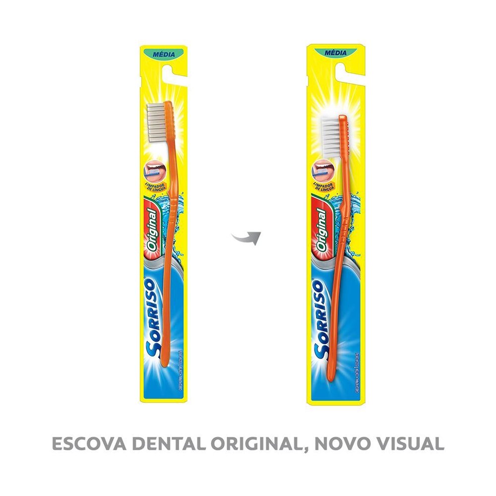 Escova Dental Sorriso Original Média Standard Embalagem 12 Unidades