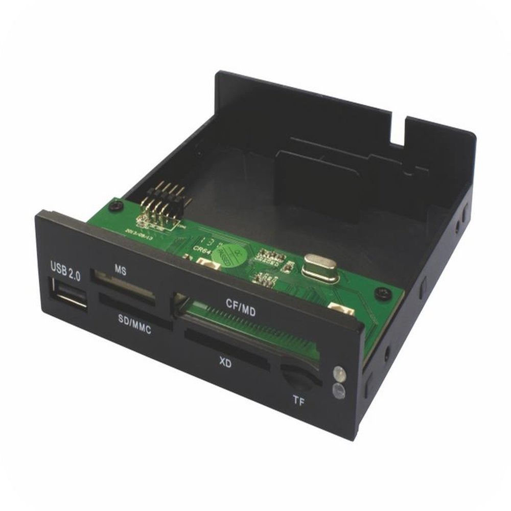 Leitor de Cartão Interno Preto Fosco Com USB 2.0 Modelo AC-F3221 K-Mex