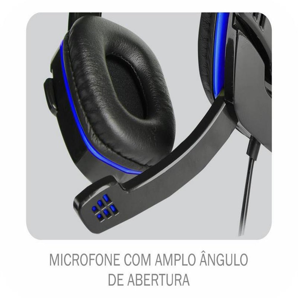 Headset Gamer K-mex Ar-s501 Preto/azul C/microfone Ars5010s10pab0x