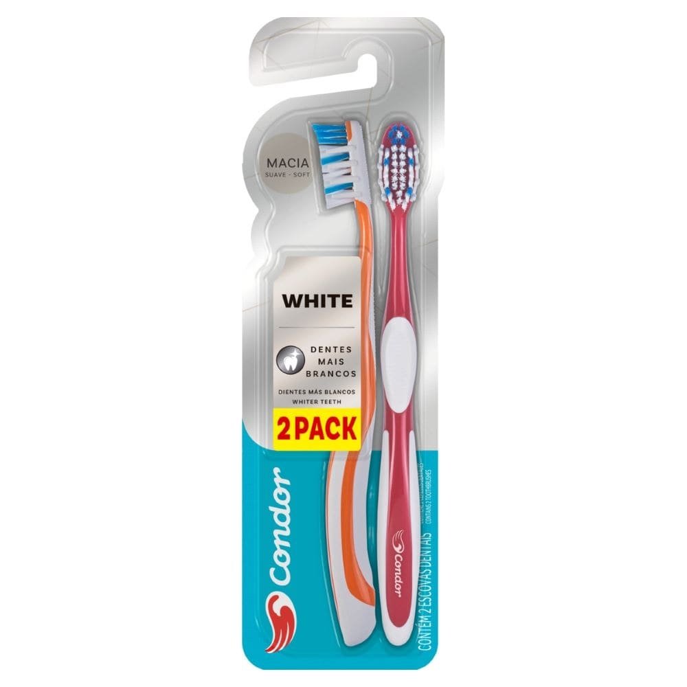 Escova Condor White Macia 8112 (SORTIDA)- Embalagem com 2 Unidades