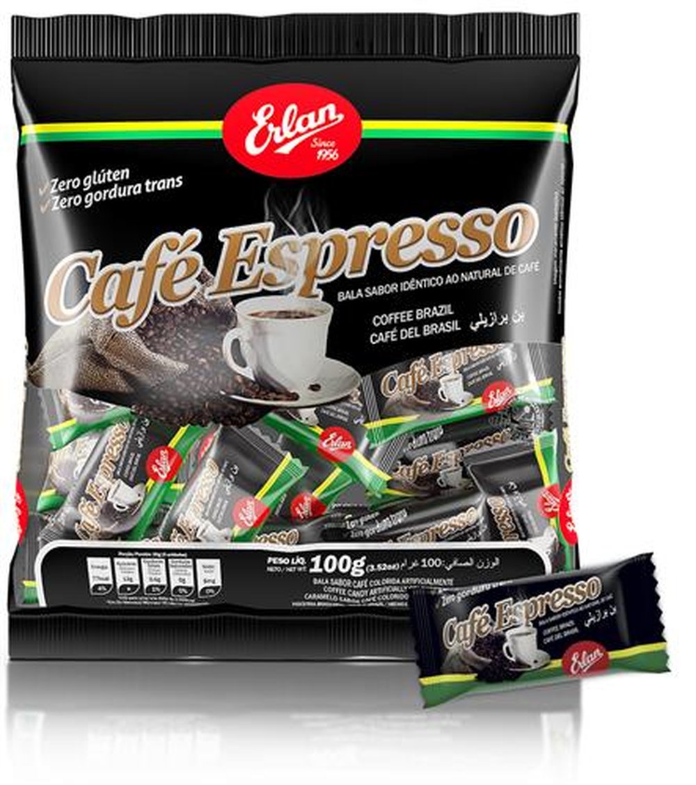 Bala Dura Flow Pack Cafe Embalagem com 50 Unidades de 100g