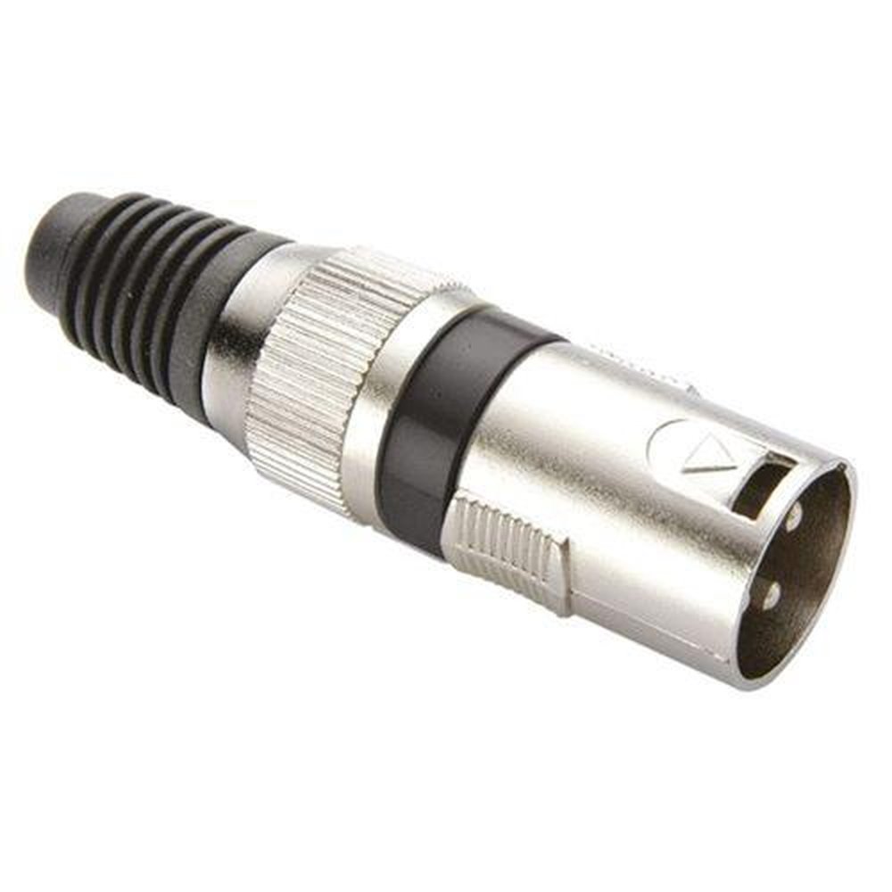 Conector Cannon Macho Corpo Metálico Ys1058a Preto Genérico - Pacote com 5 Unidades