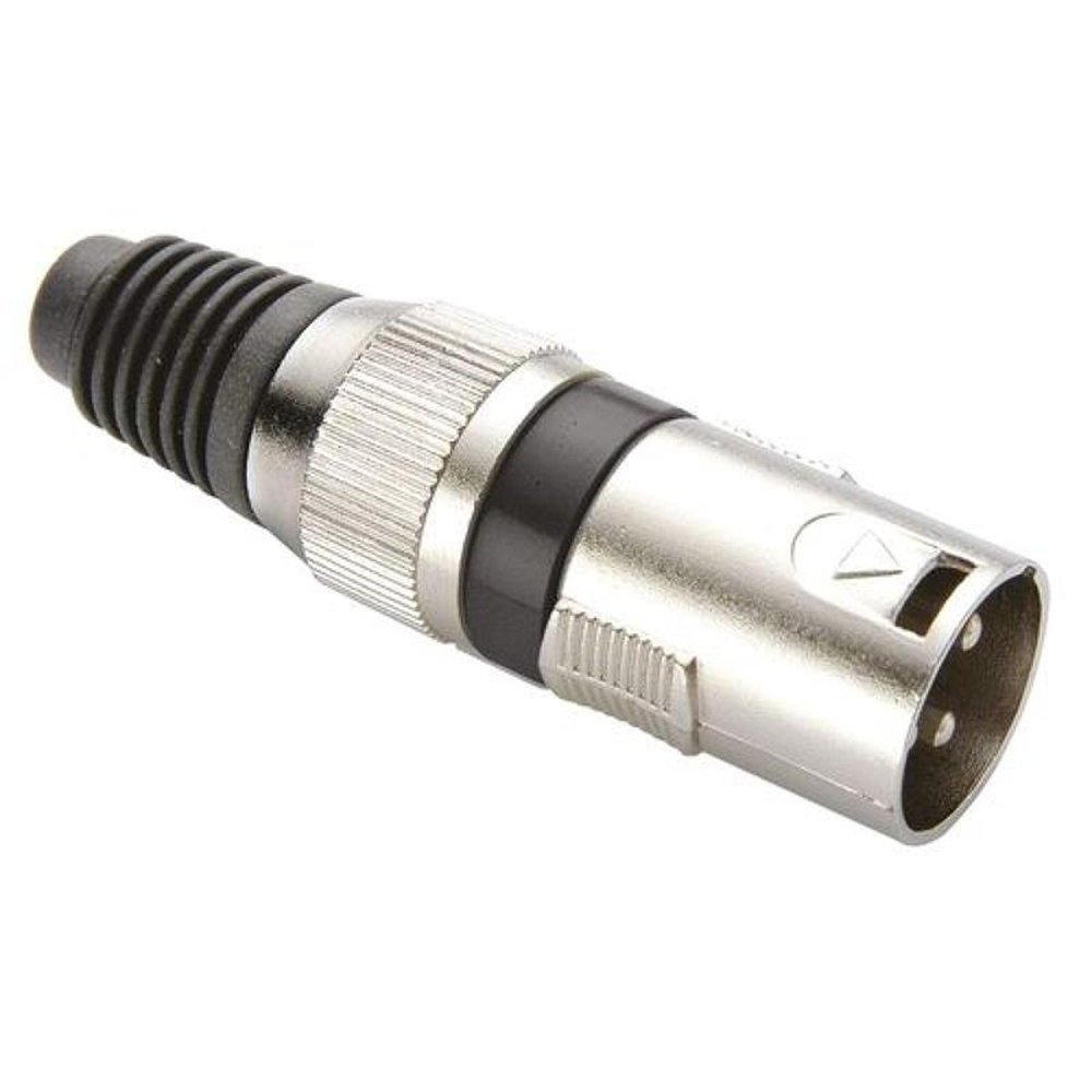 Conector Cannon Macho Corpo Metálico Ys1058a Preto Genérico - Pacote com 5 Unidades