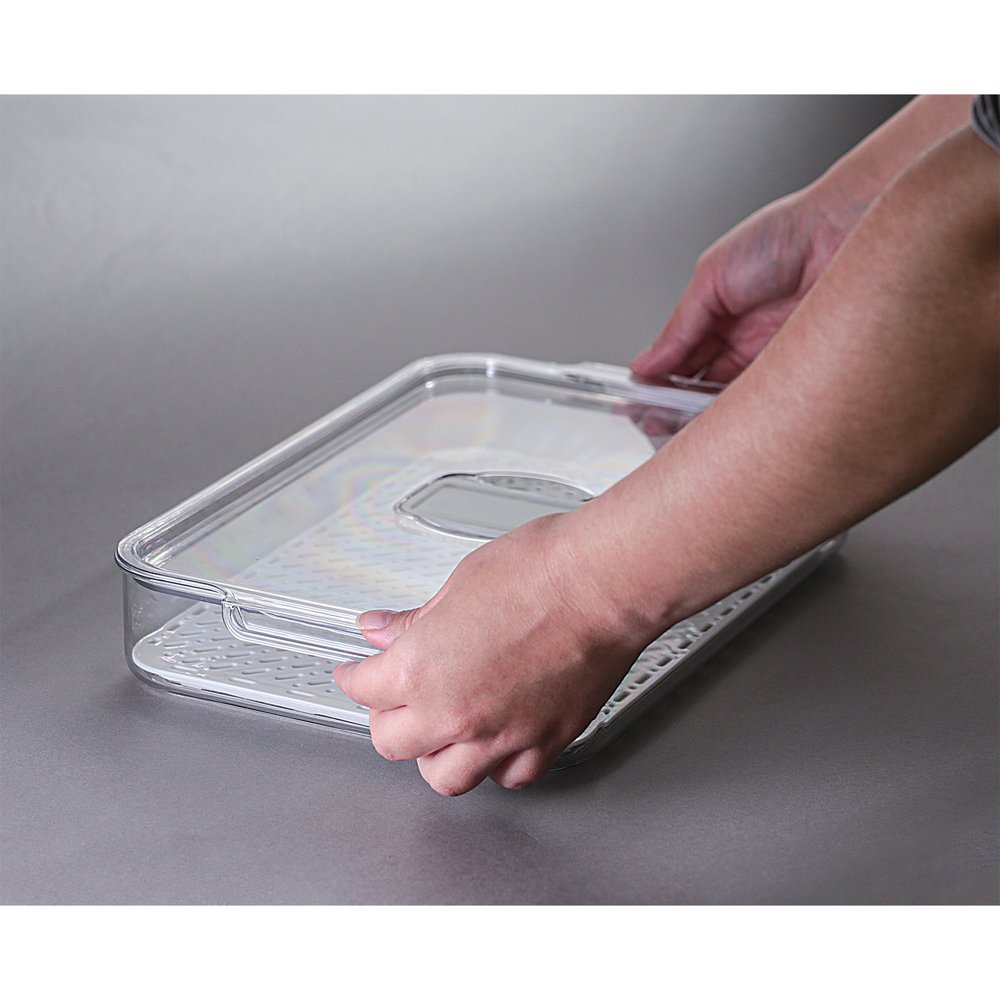 Organizador Geladeira Com Escorredor 32x16,5x5,5c