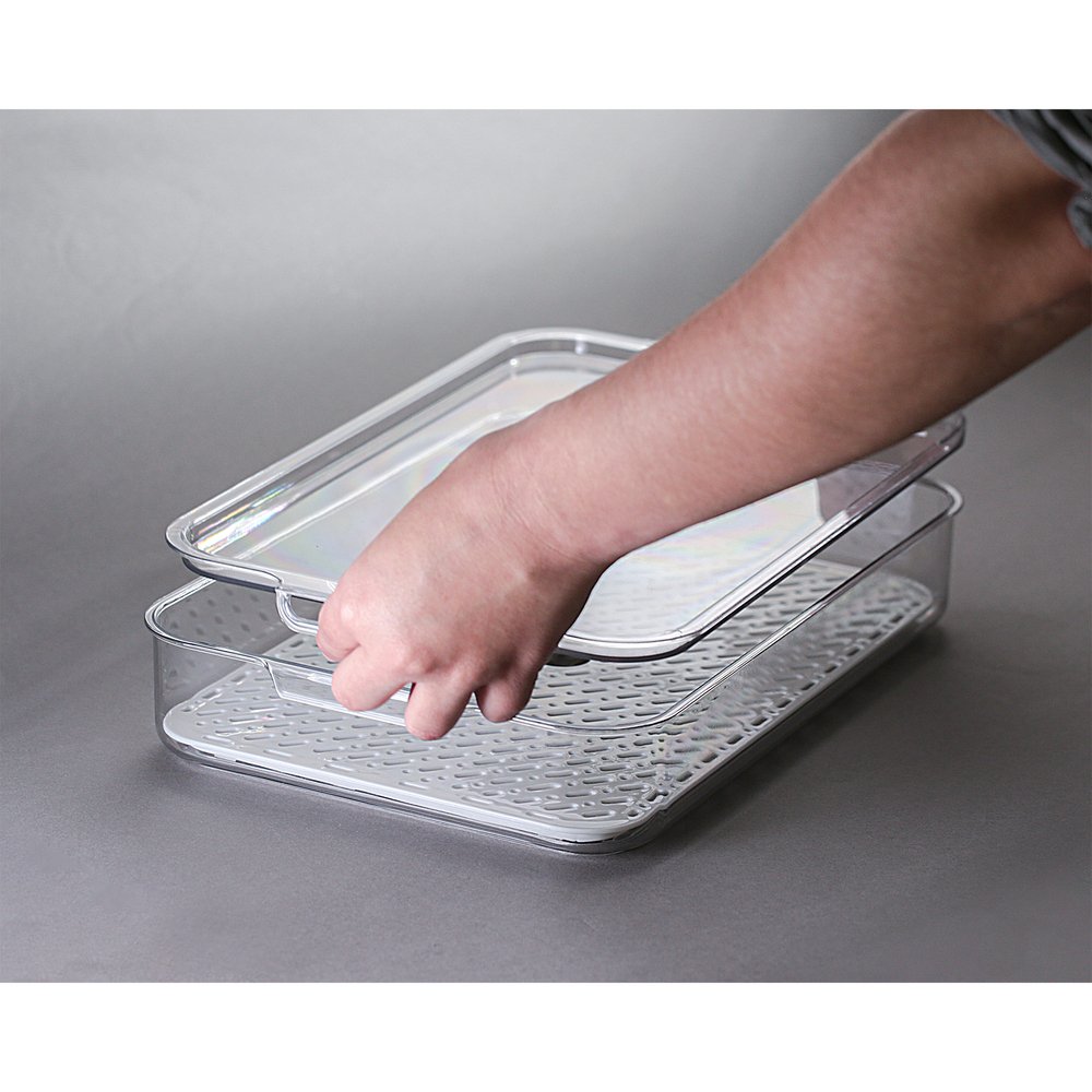 Organizador Geladeira Com Escorredor 32x16,5x5,5c