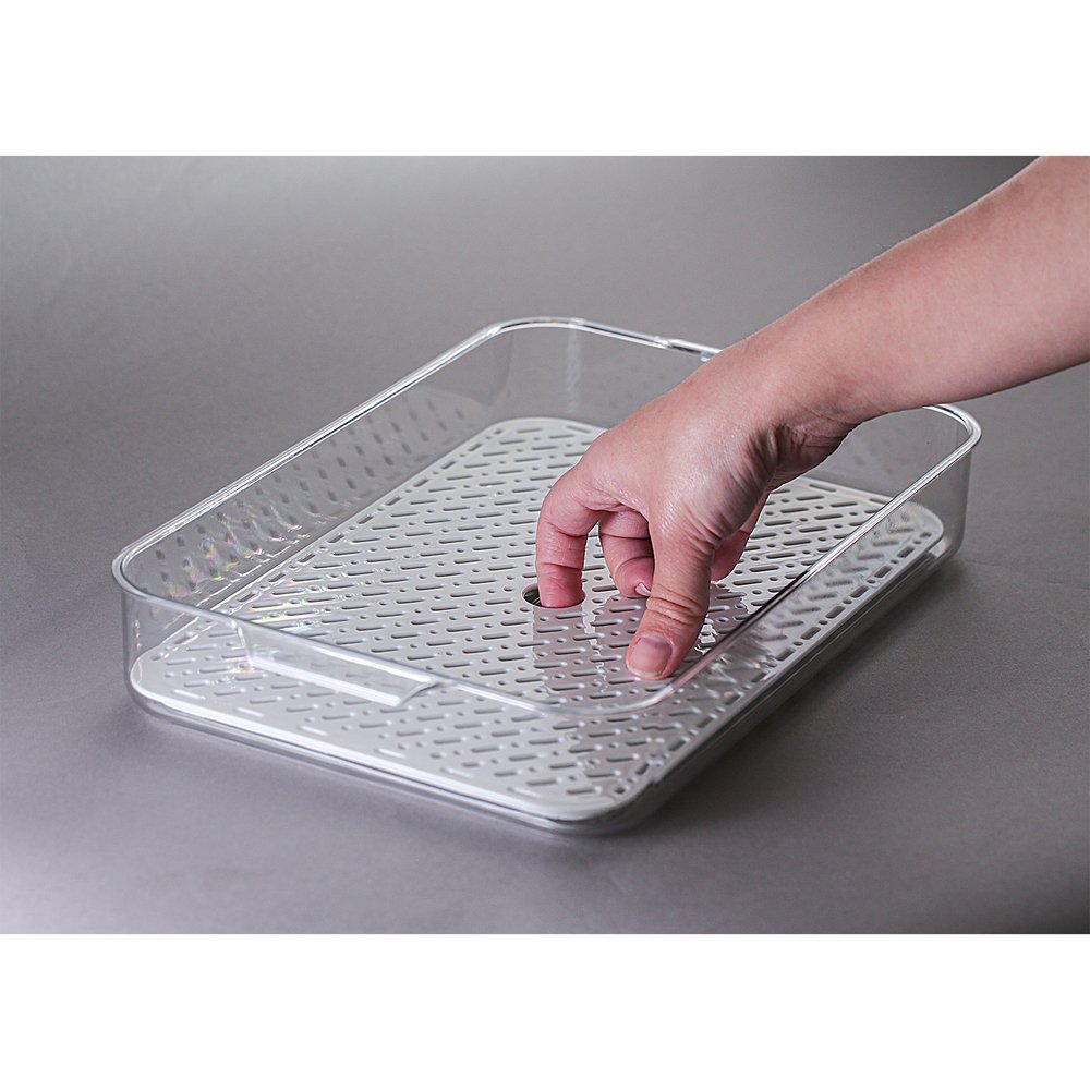 Organizador Geladeira Com Escorredor 32x16,5x5,5c
