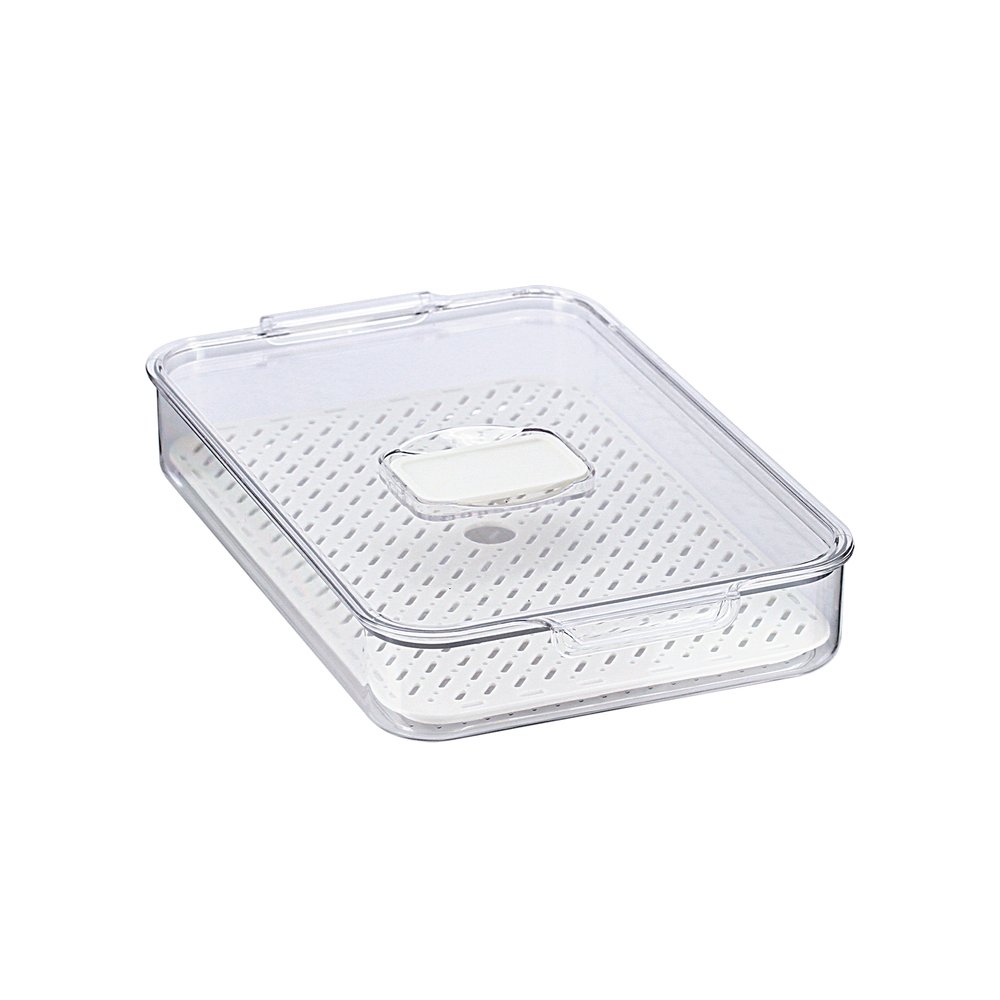 Organizador Geladeira Com Escorredor 32x16,5x5,5c