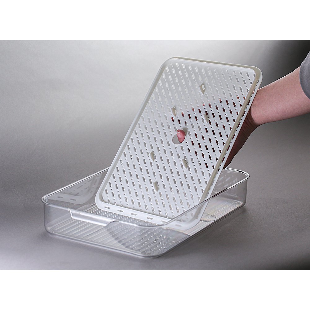Organizador Geladeira Com Escorredor 32x16,5x5,5c
