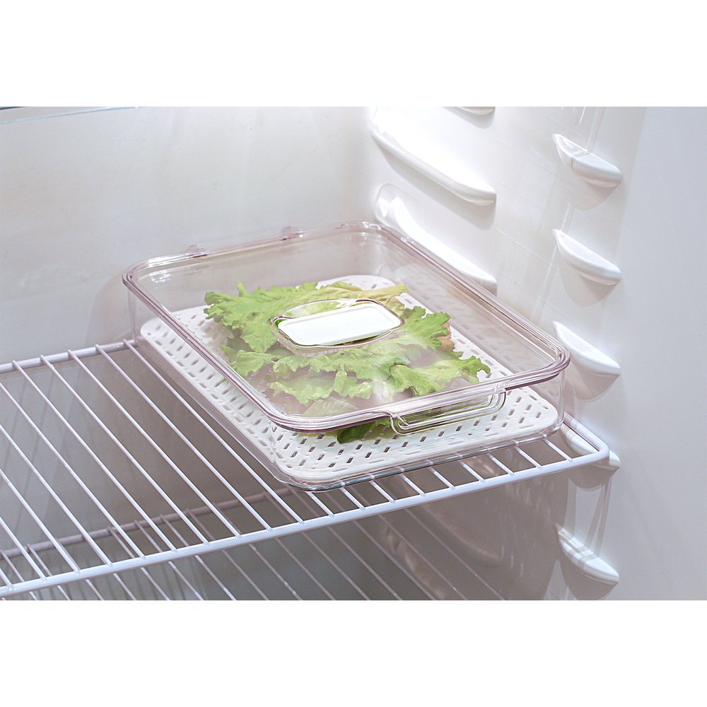 Organizador Geladeira Com Escorredor 32x16,5x5,5c