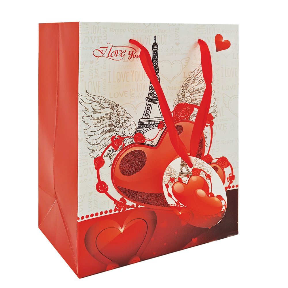 Sacola Papel Para Presente 18x23x10cm Heart 3D