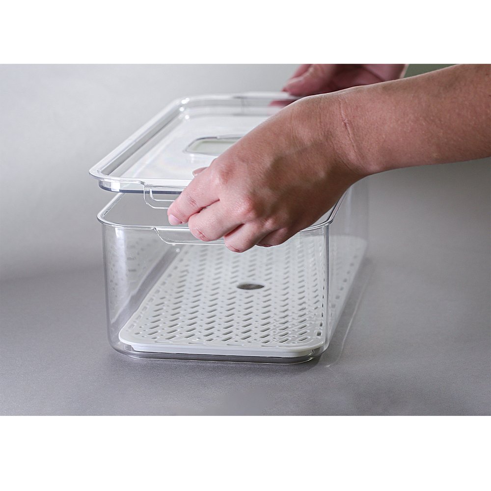 Organizador Geladeira Com Escorredor 32x16,5x10cm