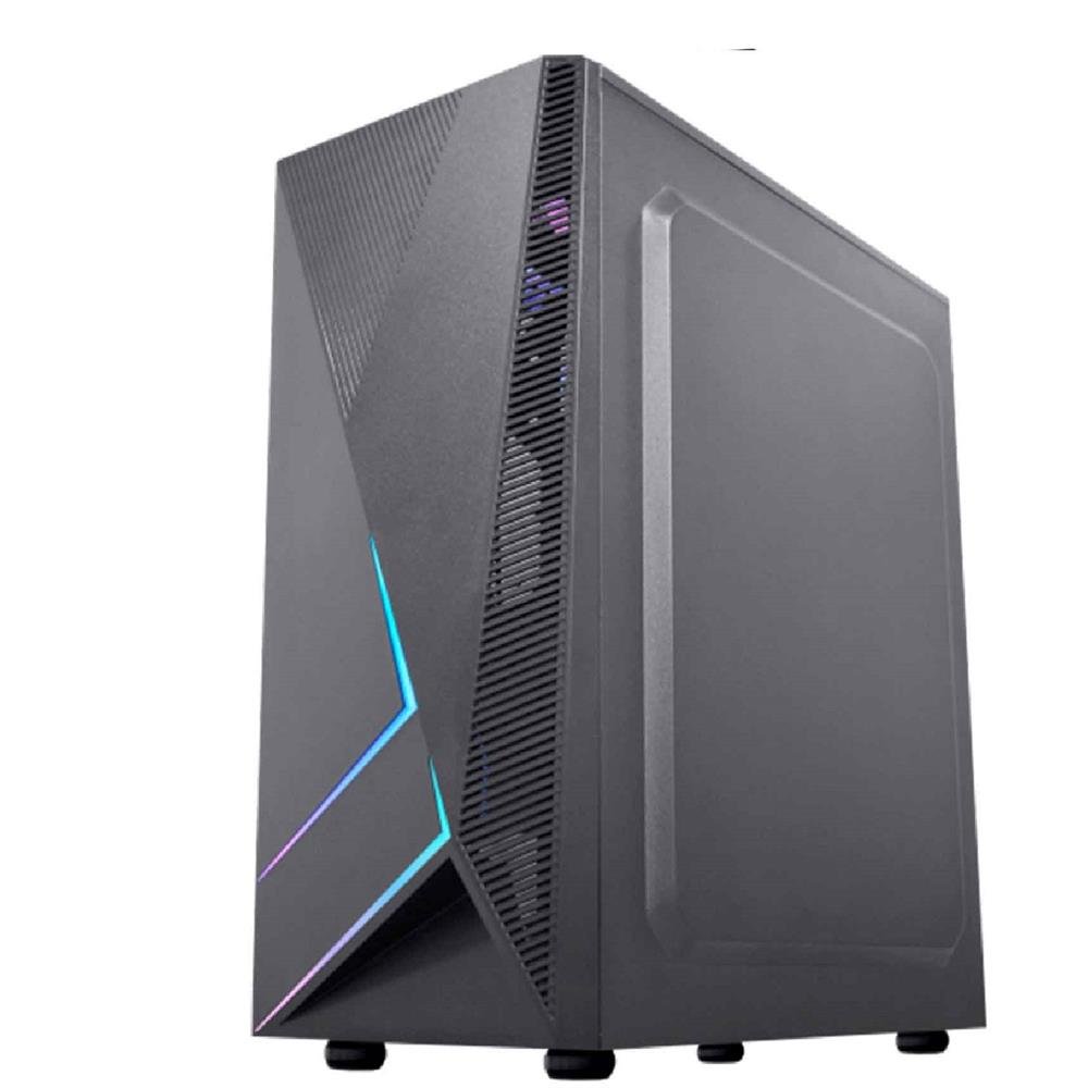 Gabinete Gamer K-MEX KRATOS II, RGB, Mid Tower, Lateral de Acrilico, ATX, mATX, ITX, Preto