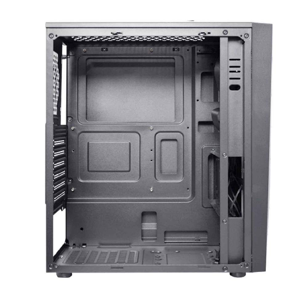 Gabinete Gamer K-MEX KRATOS II, RGB, Mid Tower, Lateral de Acrilico, ATX, mATX, ITX, Preto
