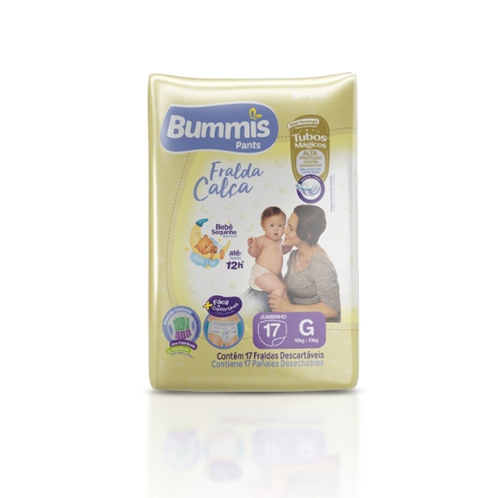 Fralda Bummis Pants Calça Jumbinho G 8 Pacotes Com 17 Unidades