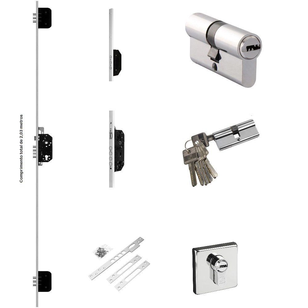 Fechadura 10 pinos Rolete Reforçada e de alta Segurança modelo F8A ¿ Fortezza