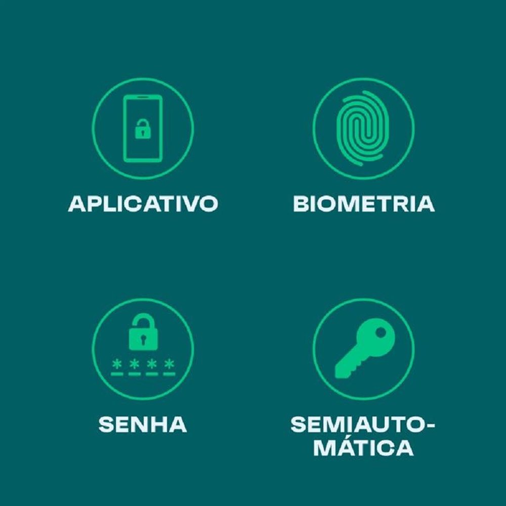 Fechadura com Biometria Bluetooth em Aço Escovado modelo FBE01GR ¿ Geonav