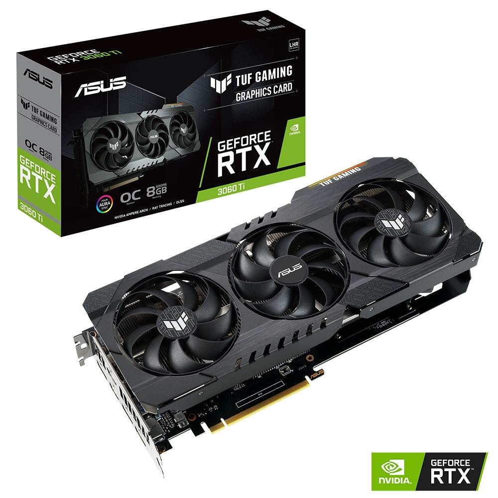 Placa De Video Asus Geforce Rtx 3060ti Oc Tuf Gaming V2 8gb Gddr6 256bit Tuf-rtx3060ti-o8g-v2-gaming