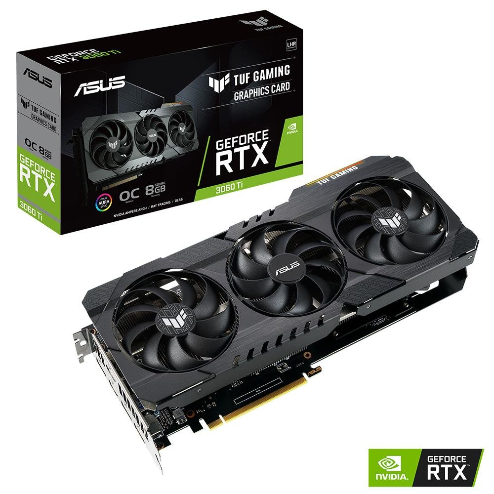 Placa De Video Asus Geforce Rtx 3060ti Oc Tuf Gaming V2 8gb Gddr6 256bit Tuf-rtx3060ti-o8g-v2-gaming