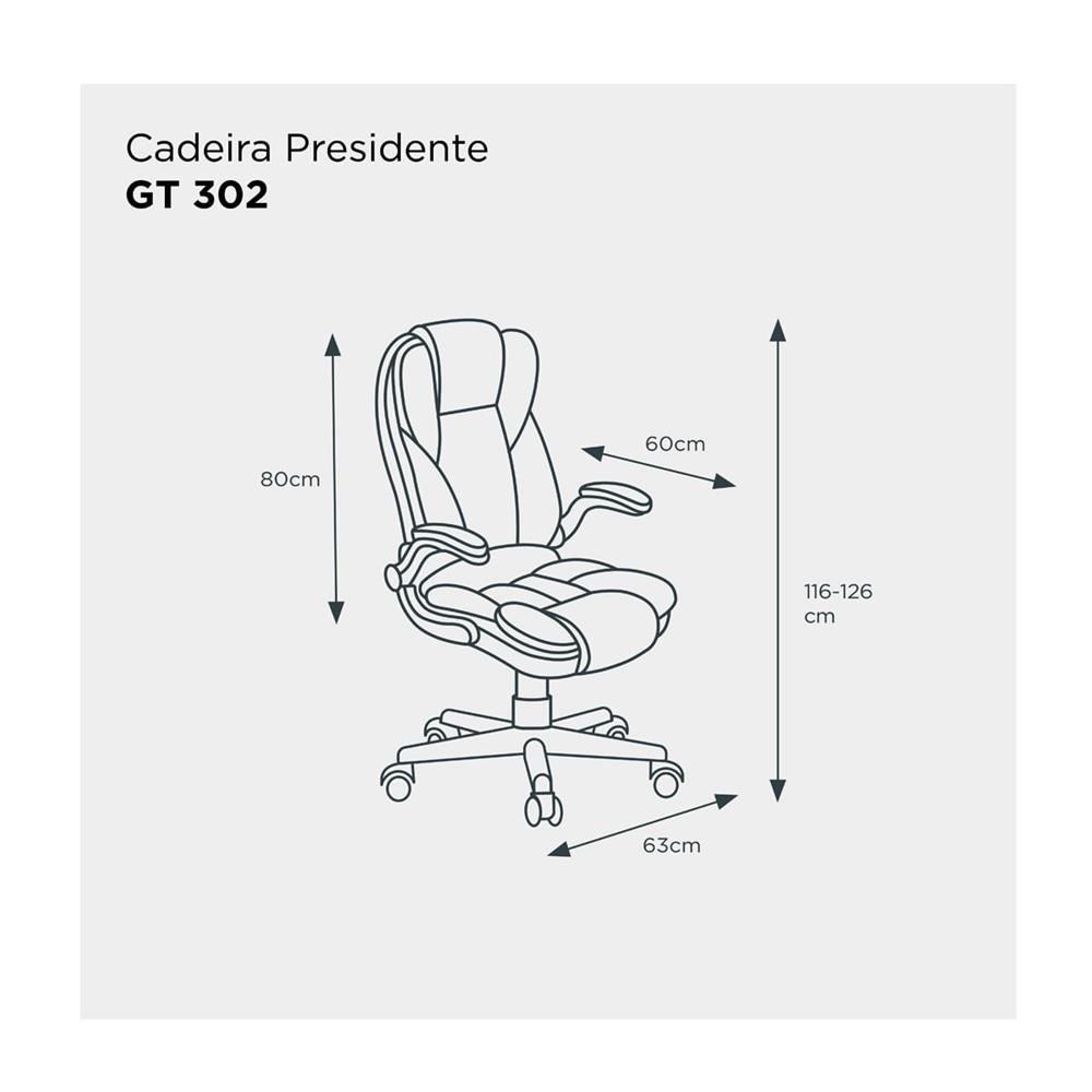 Cadeira de Escritório Presidente GT 302 | Goldentec