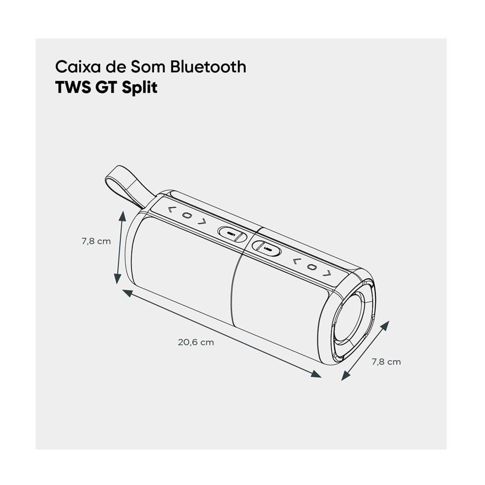 Caixa de Som TWS 20W RMS GT Split | Goldentec