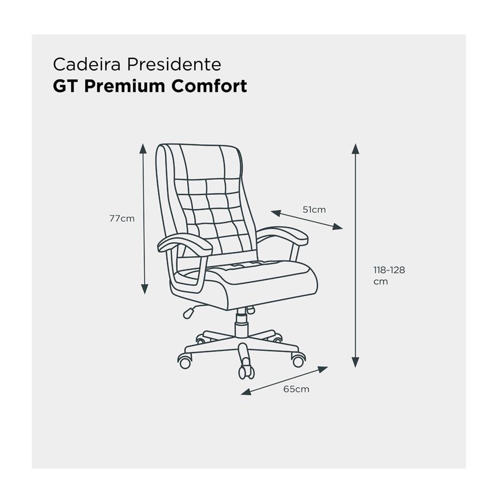 Cadeira de Escritório Presidente GT Premium Comfort | Goldentec
