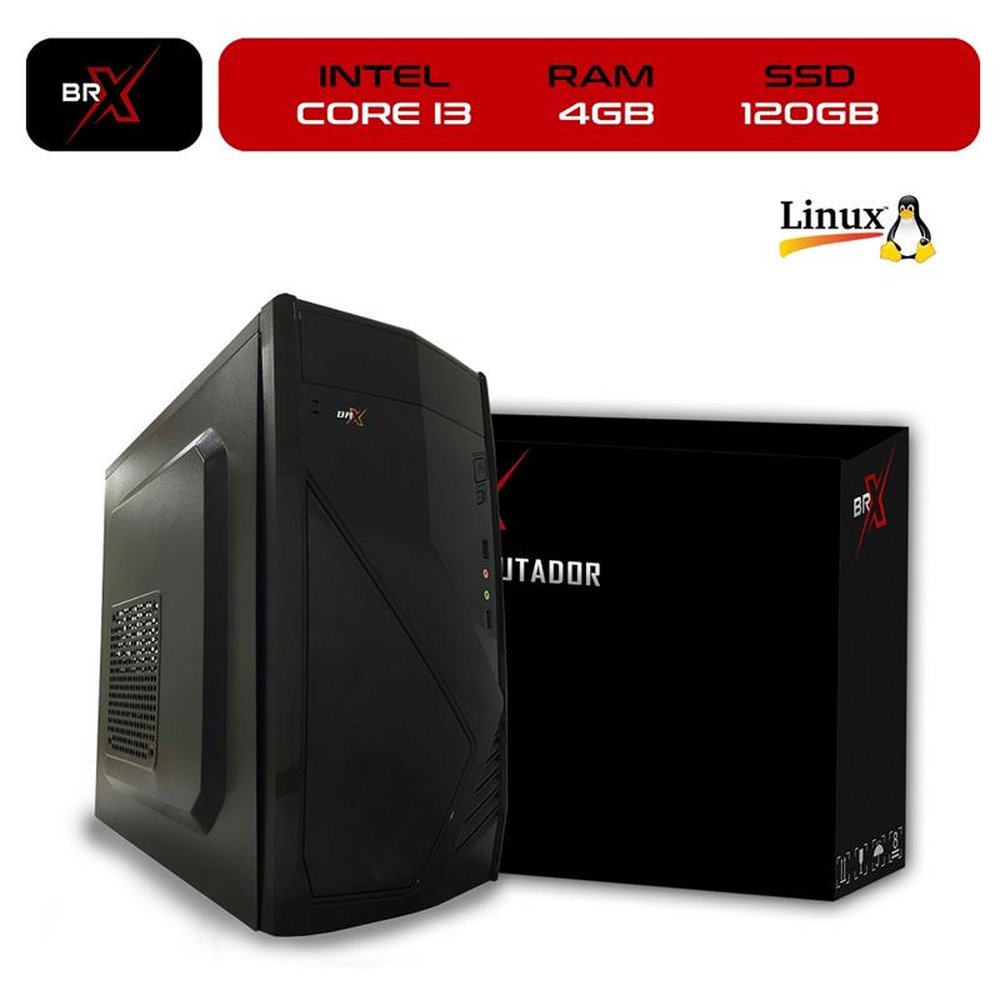 Computador PC Intel Core i3 4GB SSD 120GB Linux - BRX
