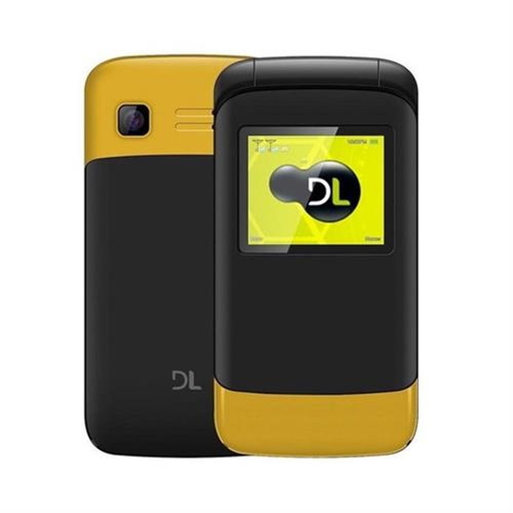 Celular Para Idosos Dl YC230 Flip Rádio FM Dual Chip MP3 Bateria Longa Duração Amarelo