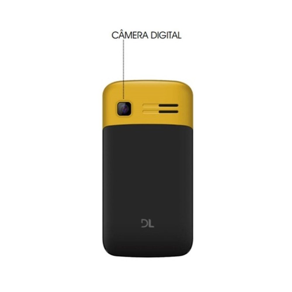 Celular Para Idosos Dl YC230 Flip Rádio FM Dual Chip MP3 Bateria Longa Duração Amarelo