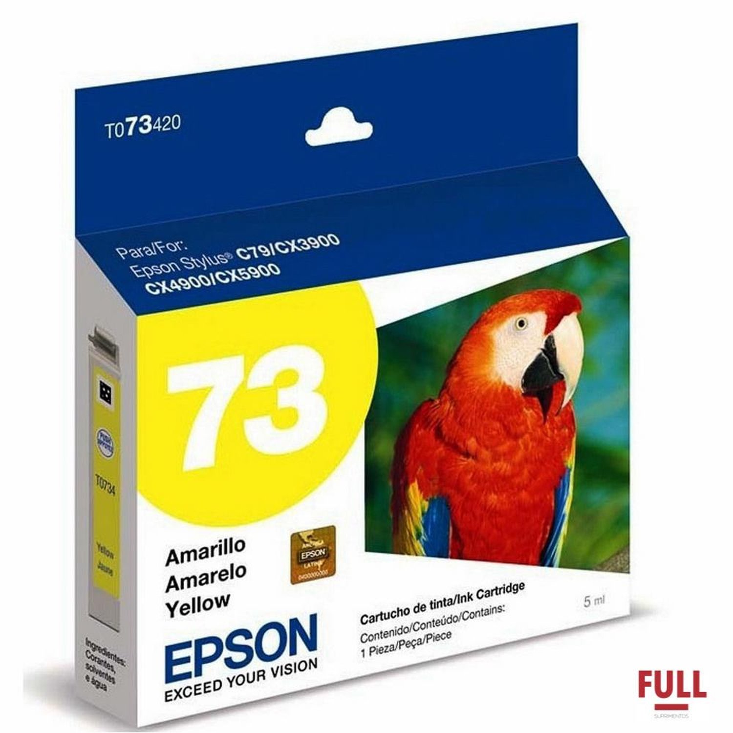 Cartucho T073420-br Epson Amarelo Para C92/cx5600/c110/cx7300/cx8300