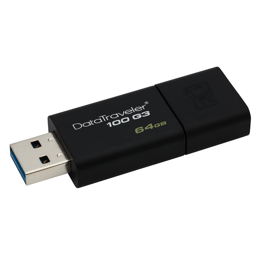 Pen drive kingston dt100g3 64gb preto