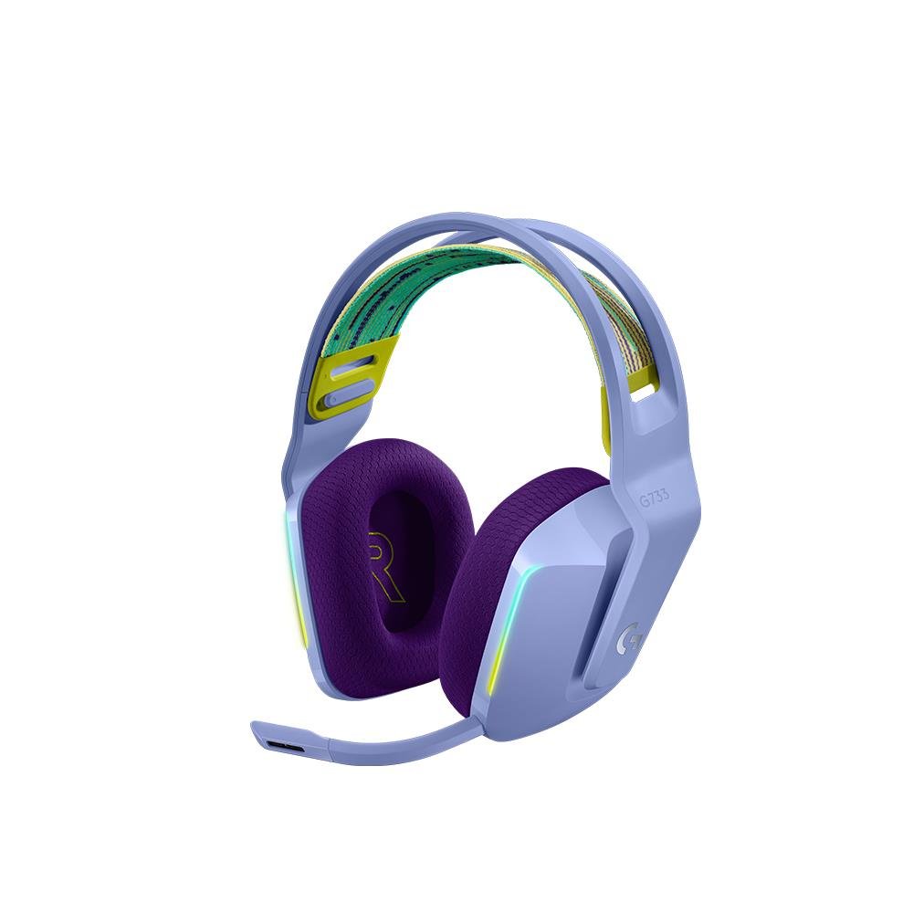 Headset Gamer Sem Fio Logitech G733 7.1 Dolby Surround - Lilas - 981-000889