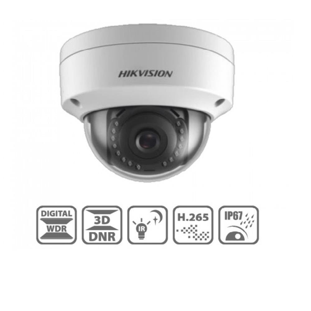 Camera Ip 4mp Dome 2.8mm Metalica Ir30m Exir 2.0 Poe Roi Ip67 Outdoor Ik10 Antivandalismo H.265+ 120db Wdr Ds-2cd1143g0-i Hikvision