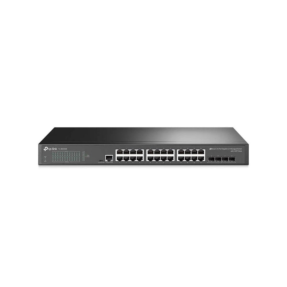 Switch 24 Portas 1000, 4 Sfp Tp Link Gerenciável L2 Tl-Sg3428