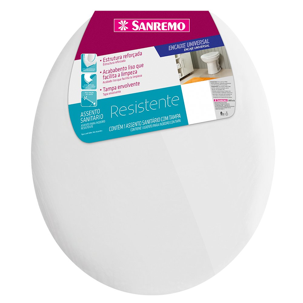 Assento Sanitario Universal Resistente Branco