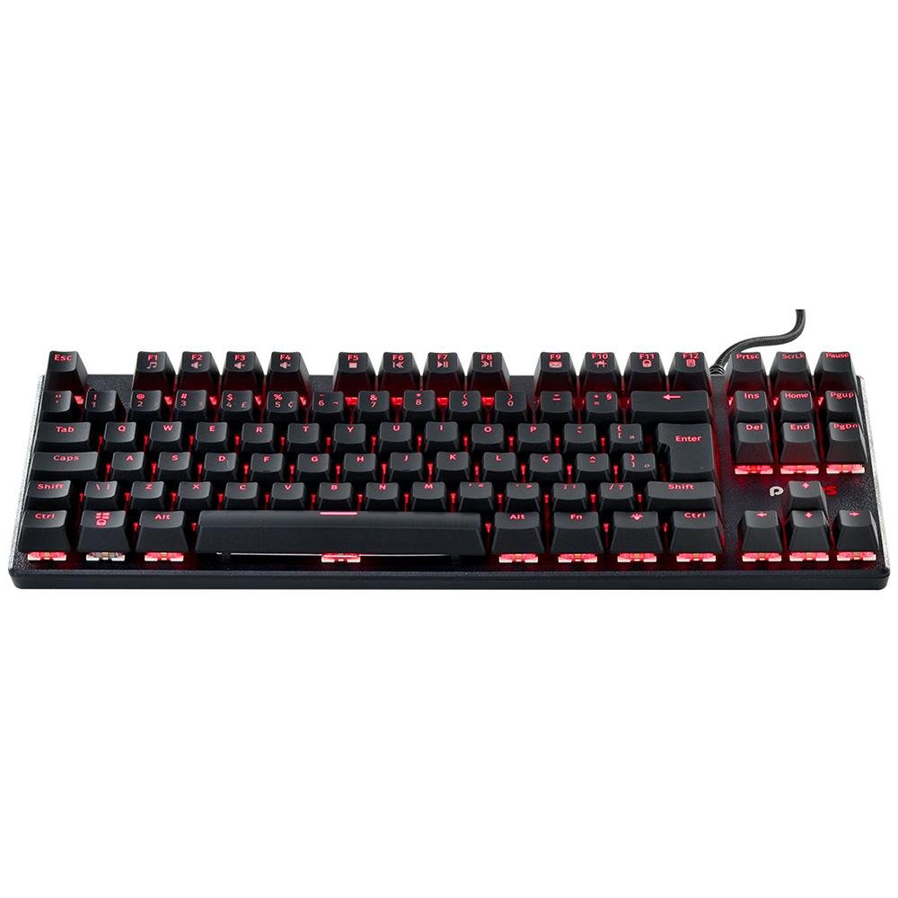 Teclado Gamer Mecanico Pcyes Outemu Blue Usb Klr Preto Led Vermelho