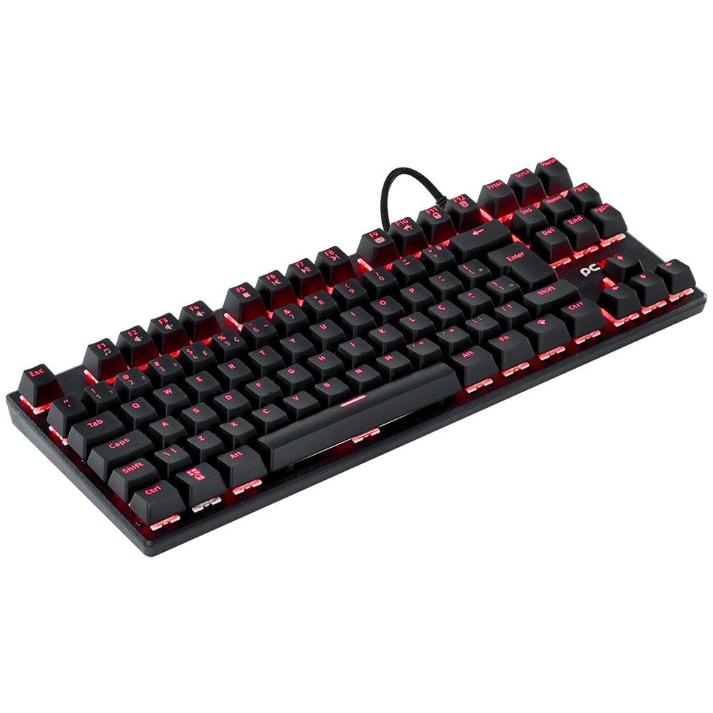 Teclado Gamer Mecanico Pcyes Outemu Blue Usb Klr Preto Led Vermelho
