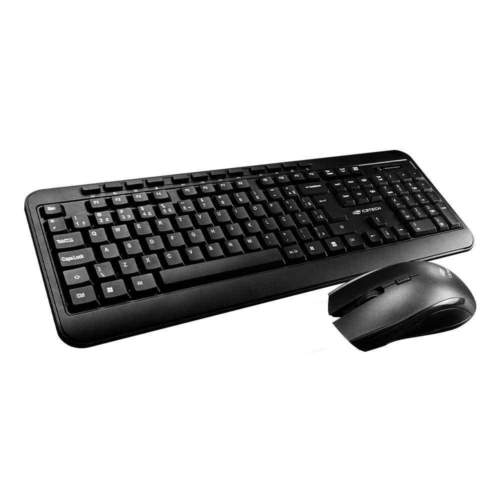 Kit Teclado Mouse Sem Fio C3 Tech K-W60bk Abnt2 Preto