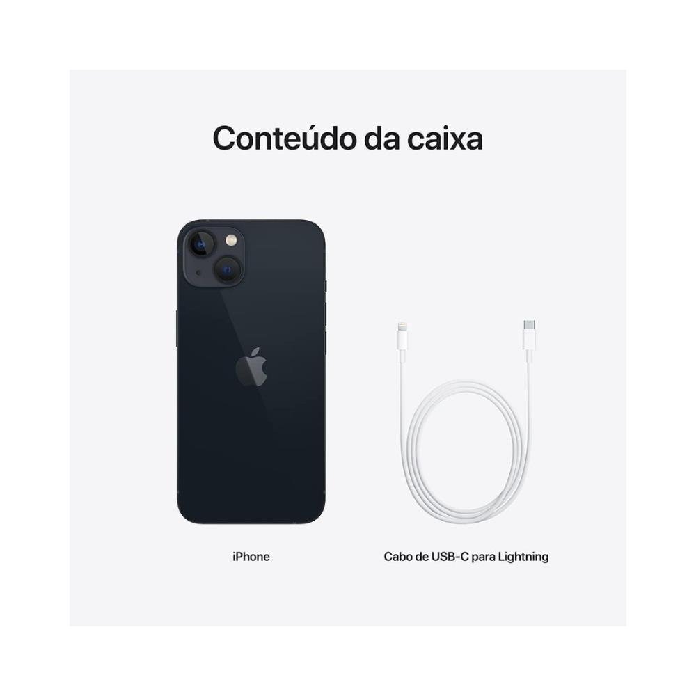 Iphone 13 Apple 128Gb 5G Tela De 6,1" E Câmera Dupla De 12 Mp - Meia-Noite