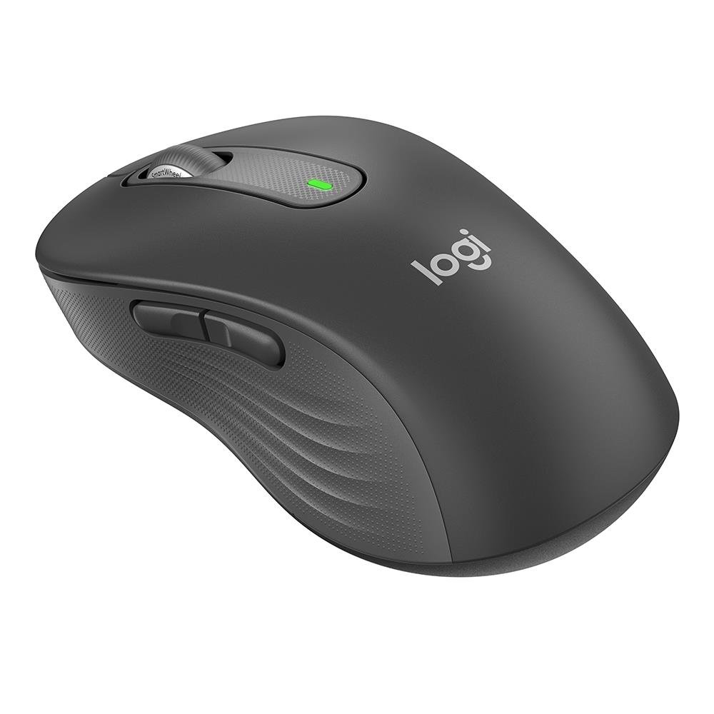 Mouse Sem Fio Logitech Signature M650 L, SmartWheel, Botoes laterais personalizaveis, SilentTouch, Bluetooth, USB, Grafite - 910-006231